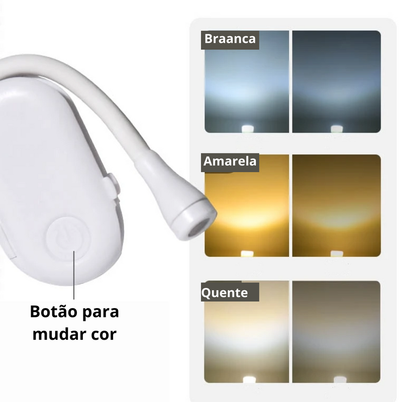 Luminária portátil para livros