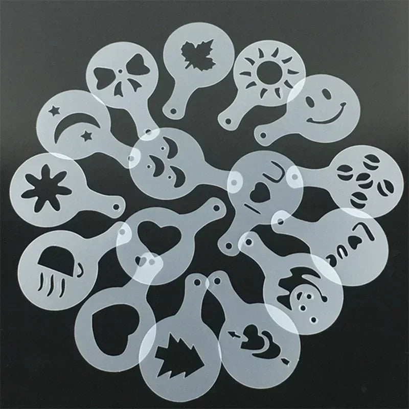 16pcs De Stencil Para Café